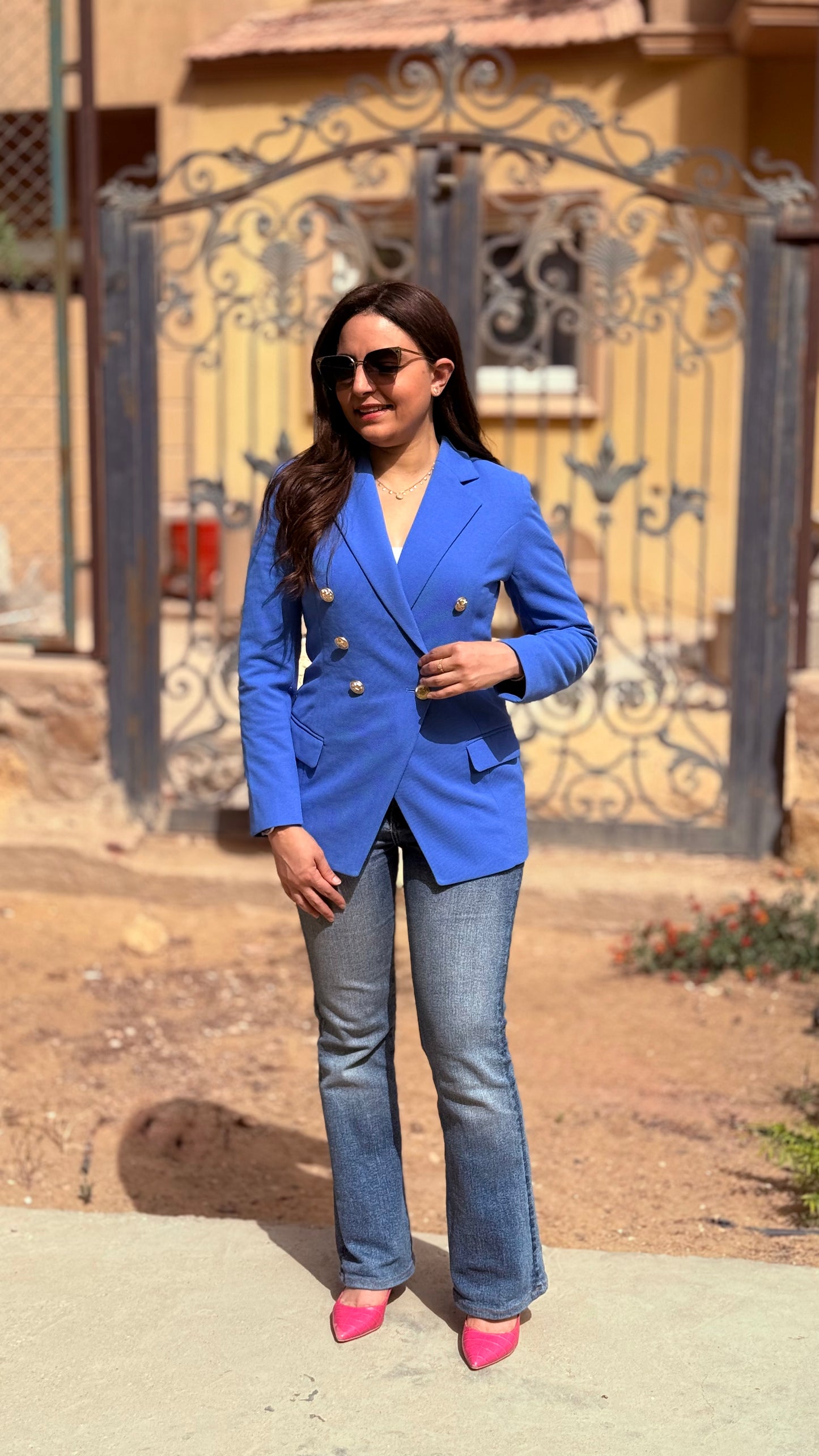 Nile Blue Double Breasted Blazer