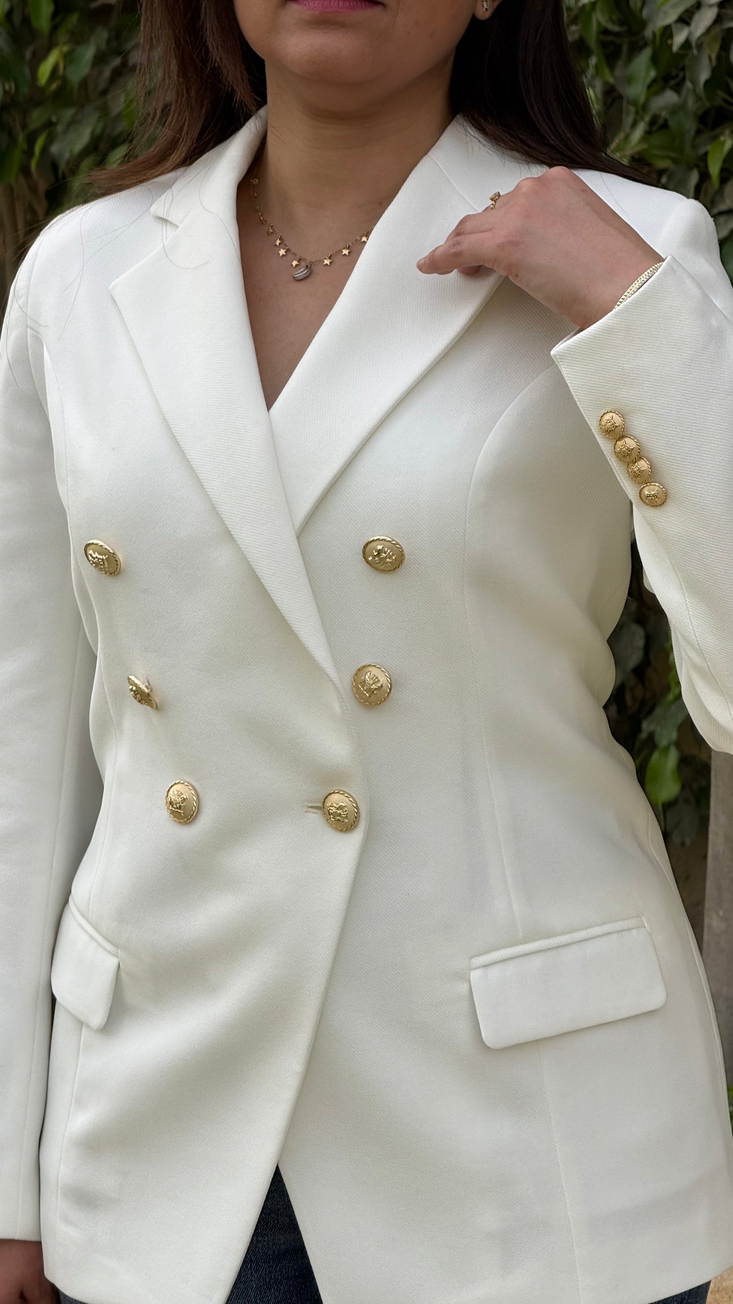 White Double Breasted Blazer