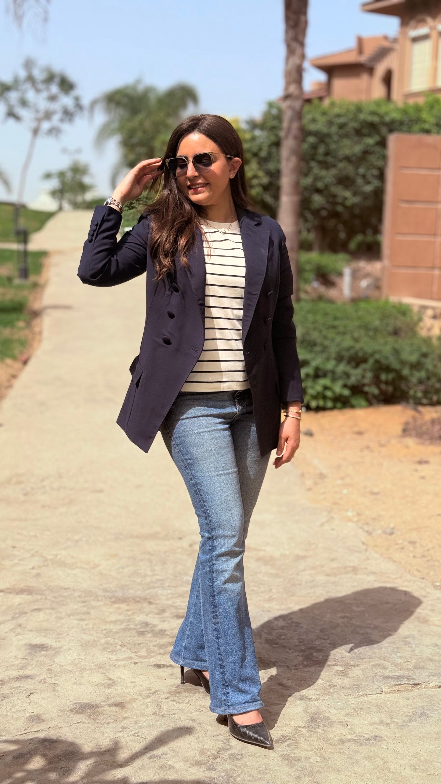 Navy Blue Double Breasted Blazer