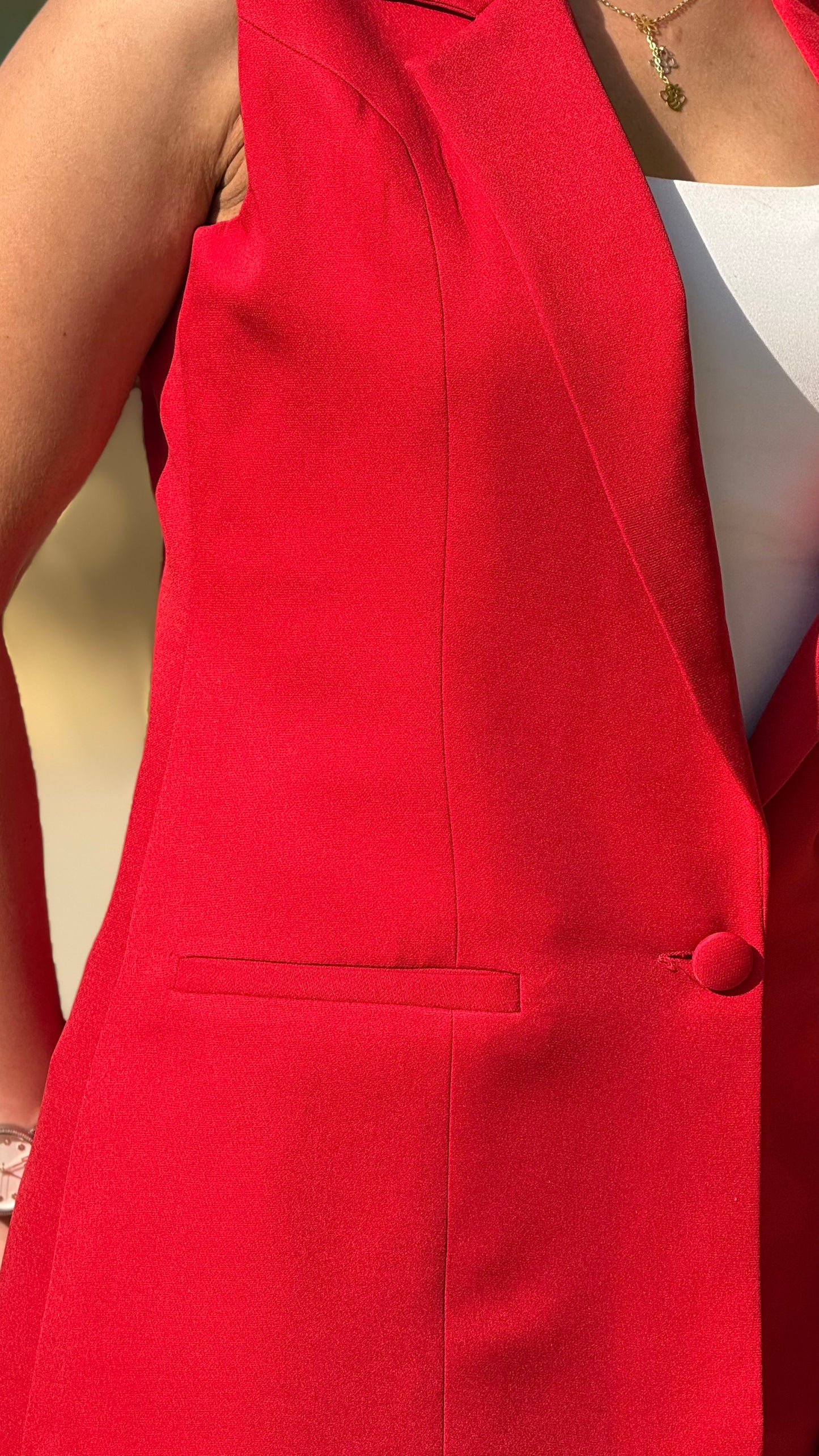 Red Waistcoat With One Button