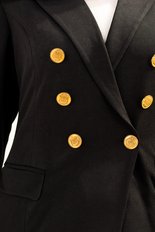Black blazer with gold bouton
