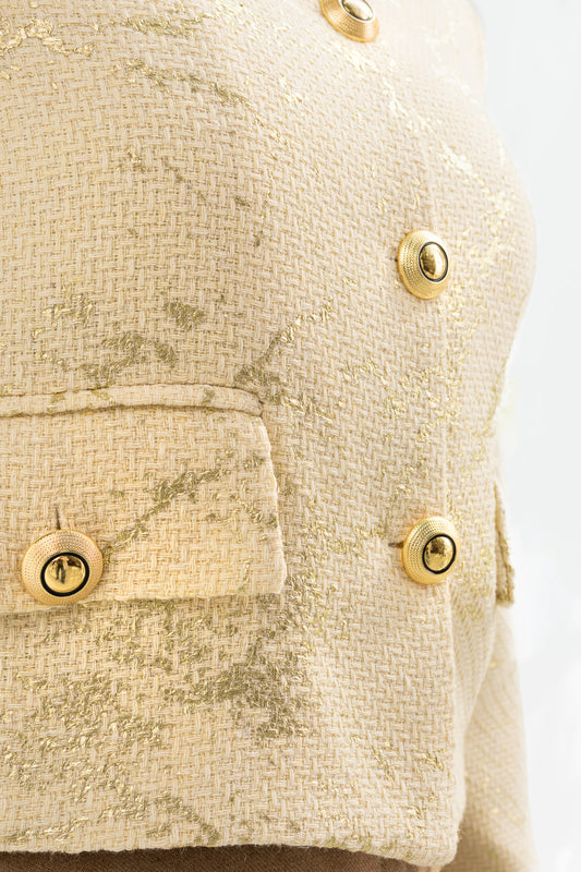 Cropped White*Gold Blazer