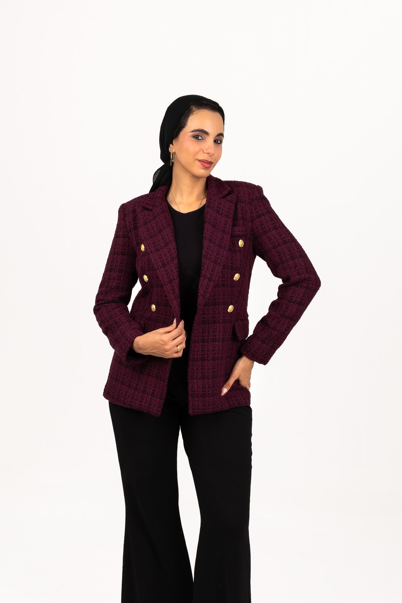 Textured Dark Purple Blazer