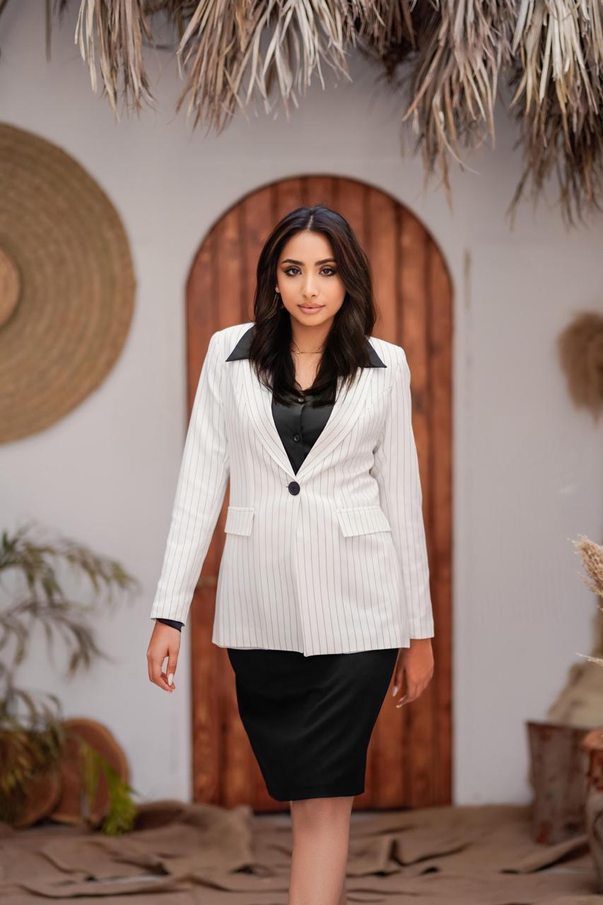 White Stripped Blazer