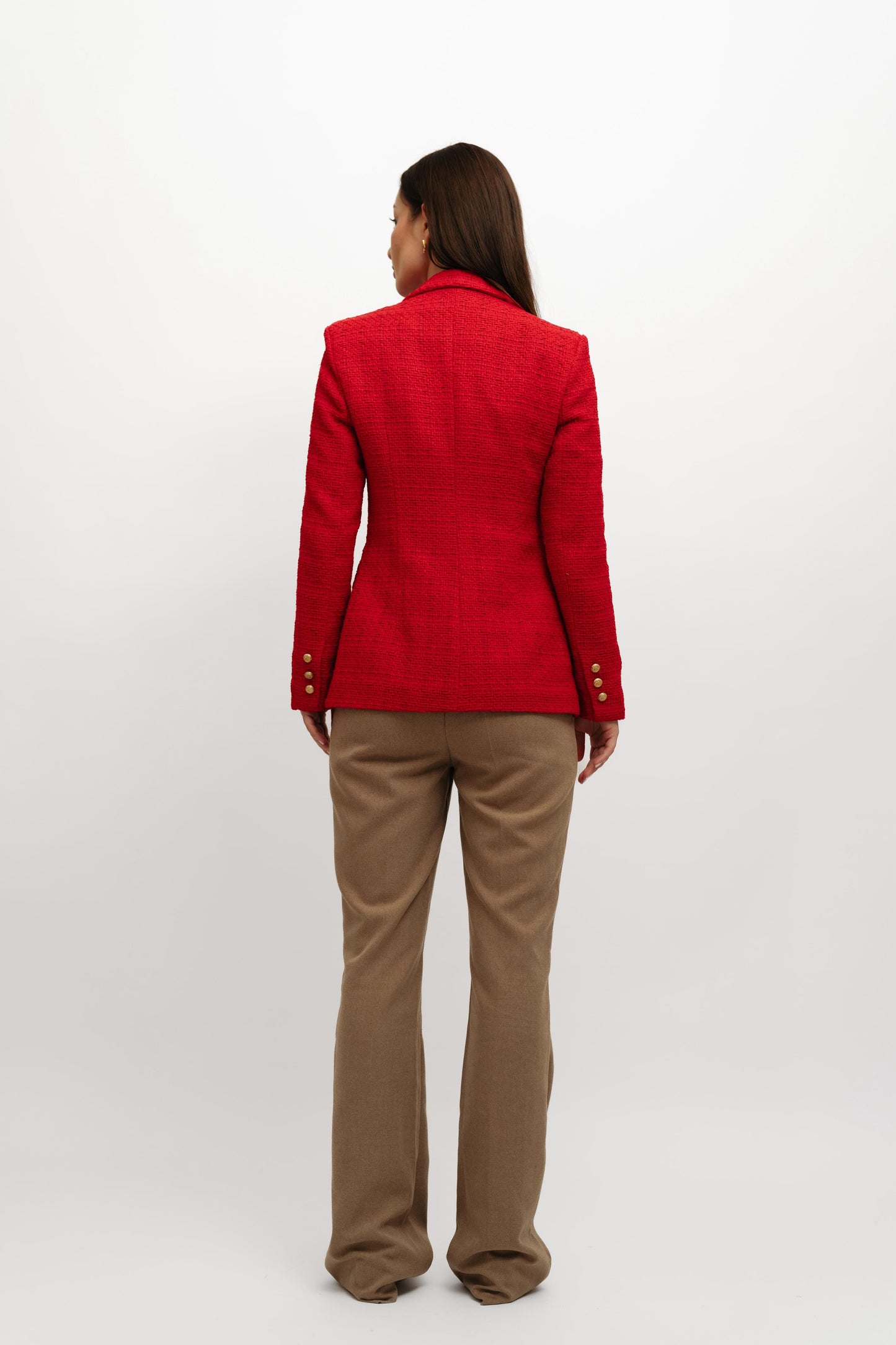 Textured Red Blazer