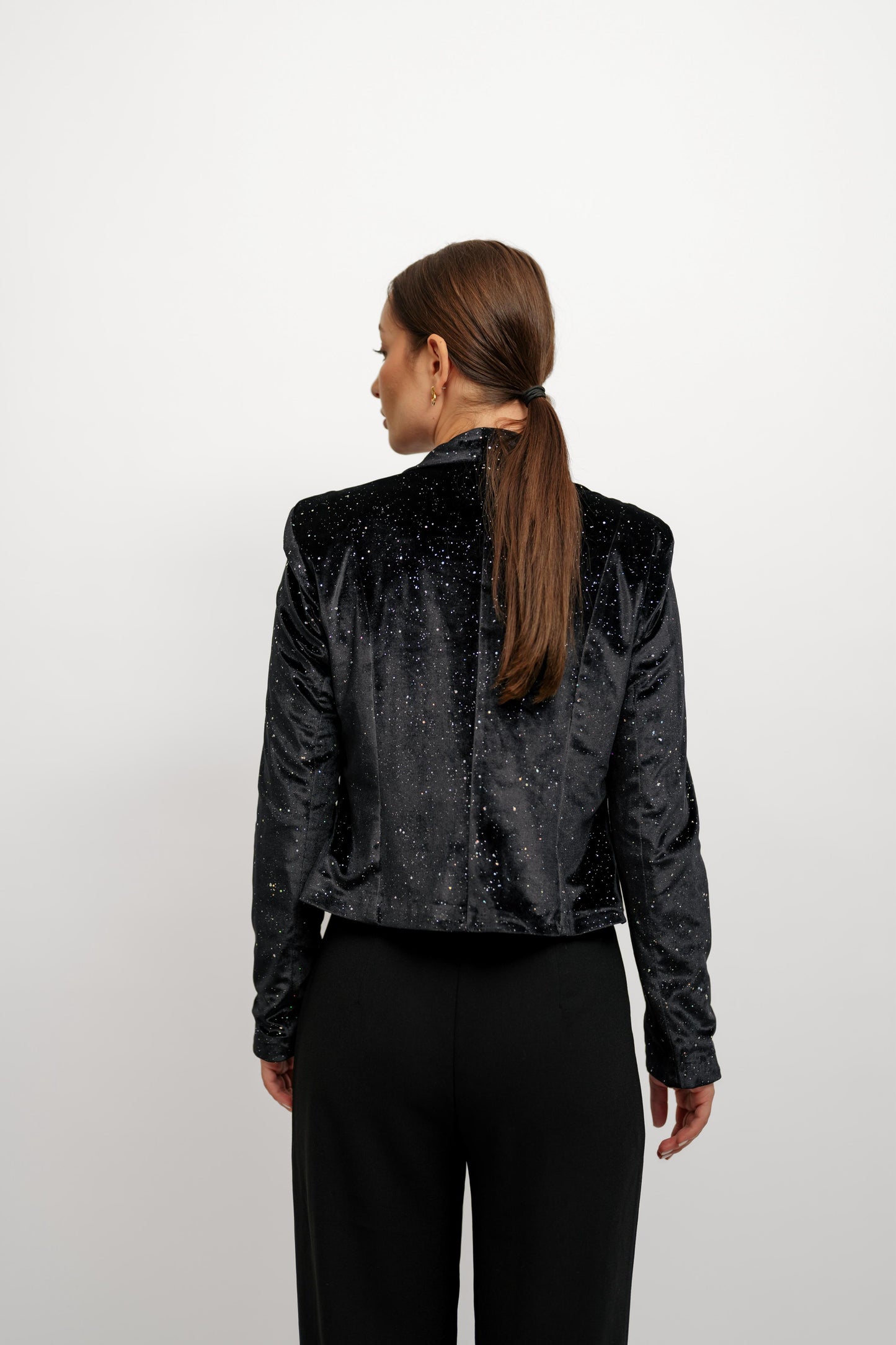 Navy Blue Glitter Blazer