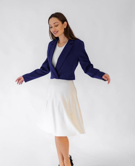 Navy Blue Cropped Blazer