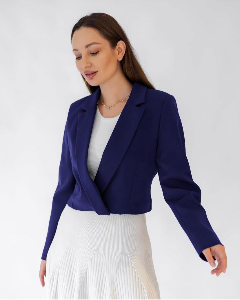 Navy Blue Cropped Blazer