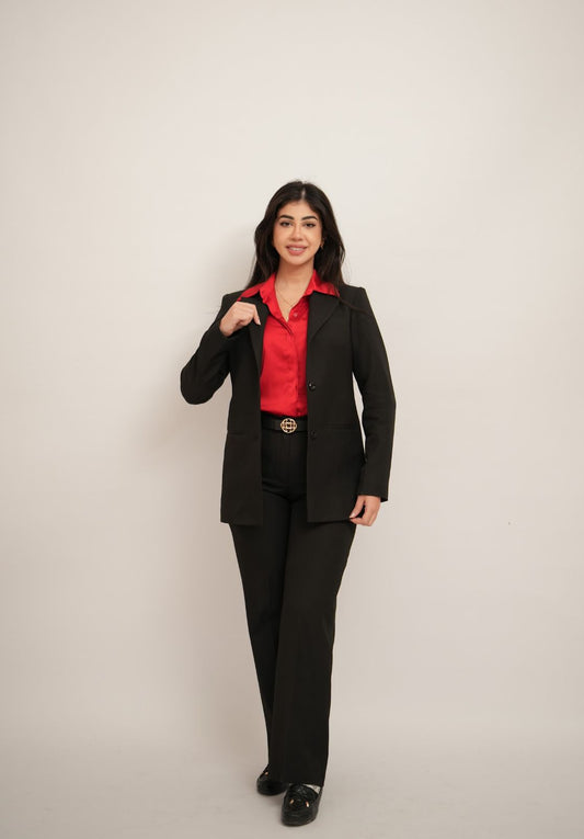 Black Suit With 2 Black Buttons