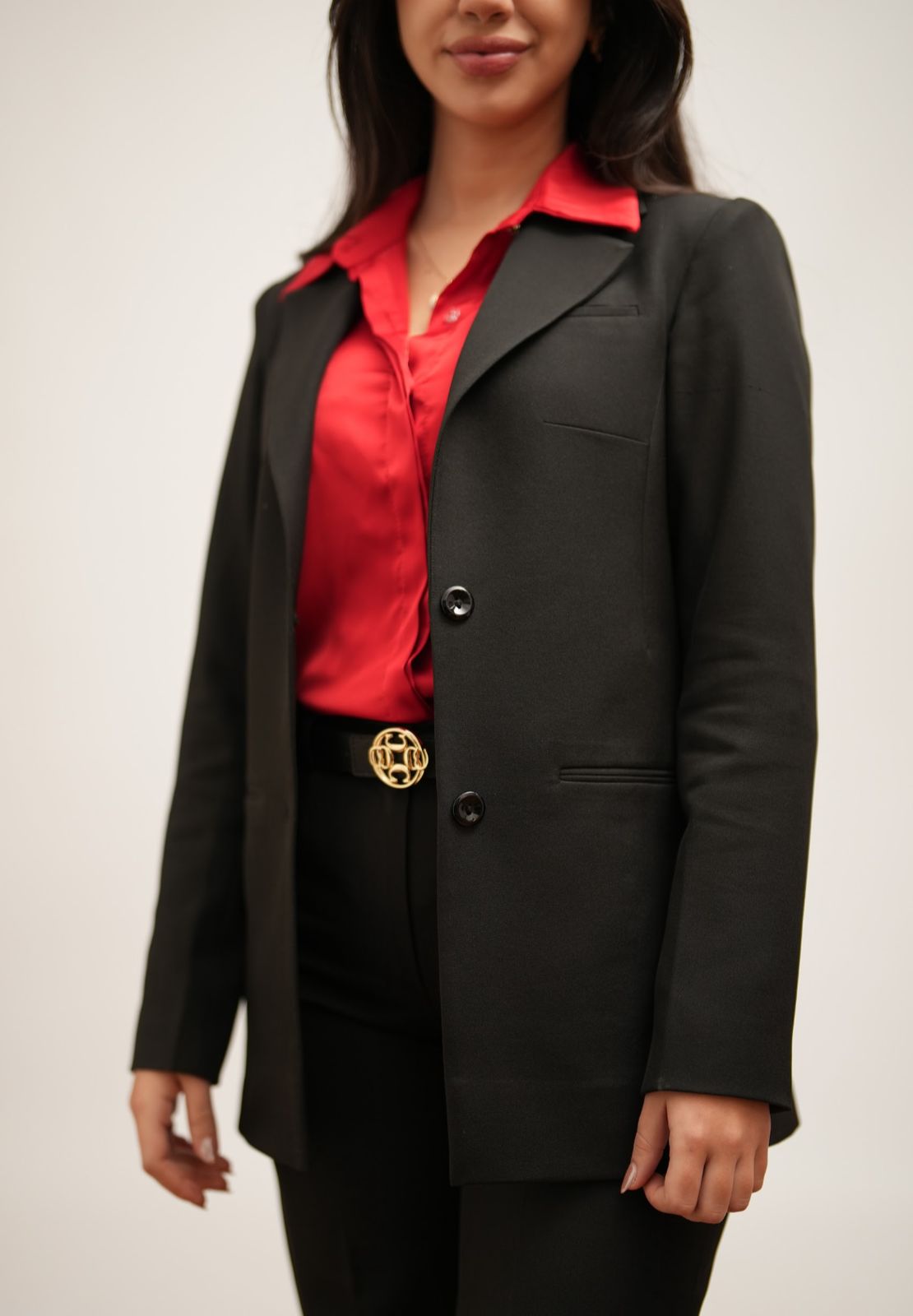 Black Suit With 2 Black Buttons