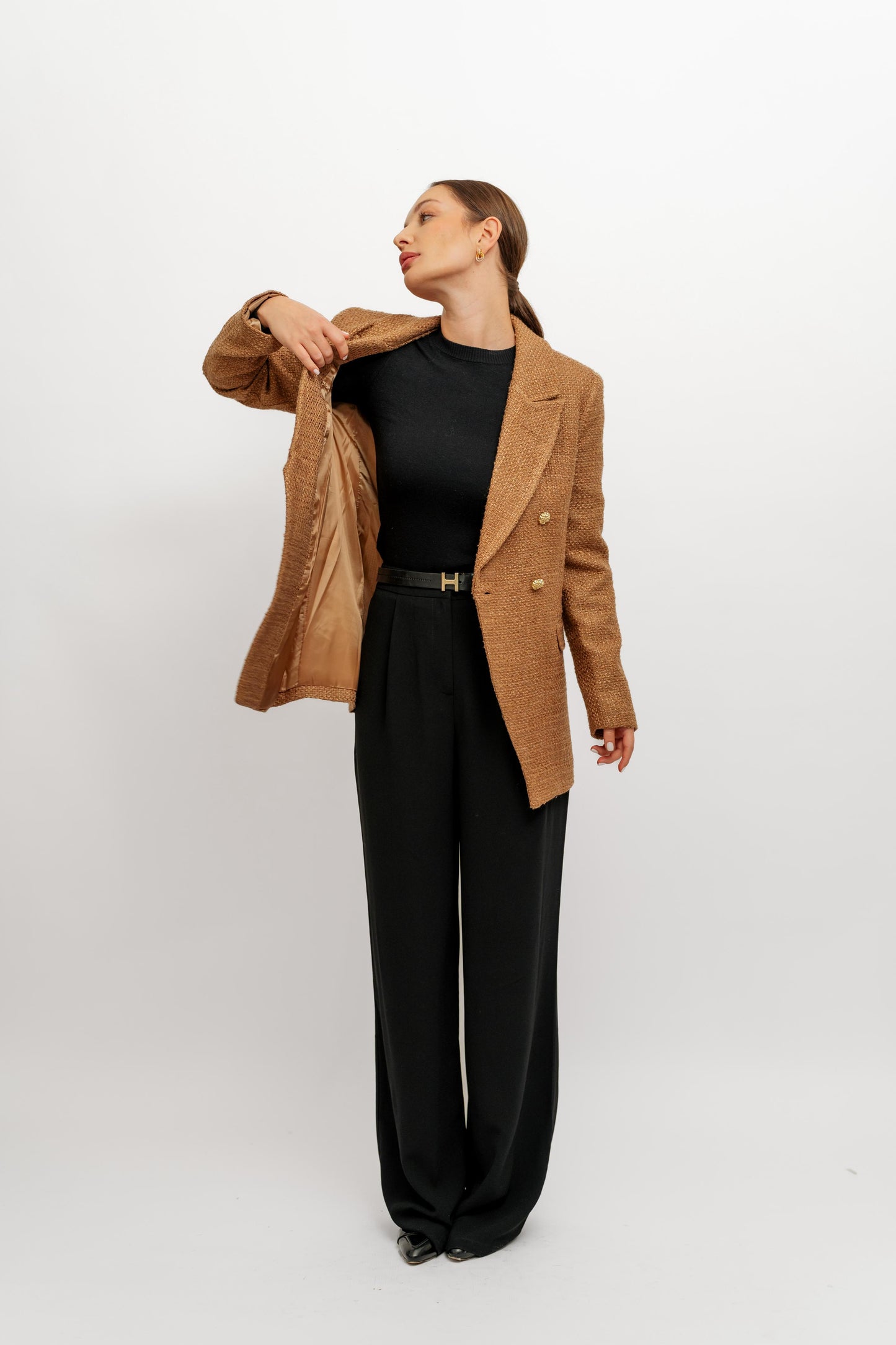 Textured Caramel Blazzer