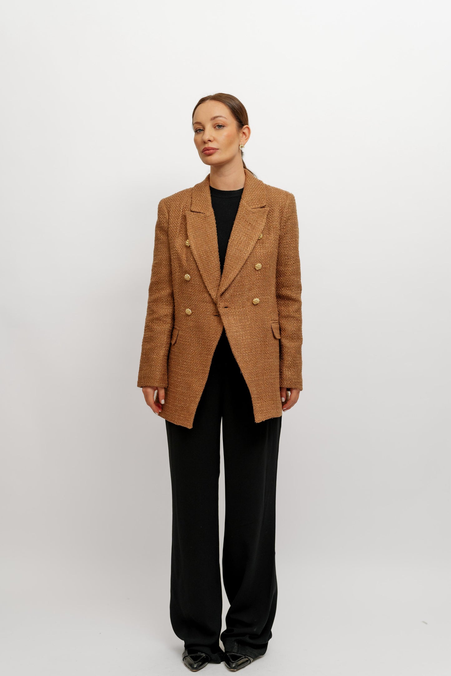 Textured Caramel Blazzer