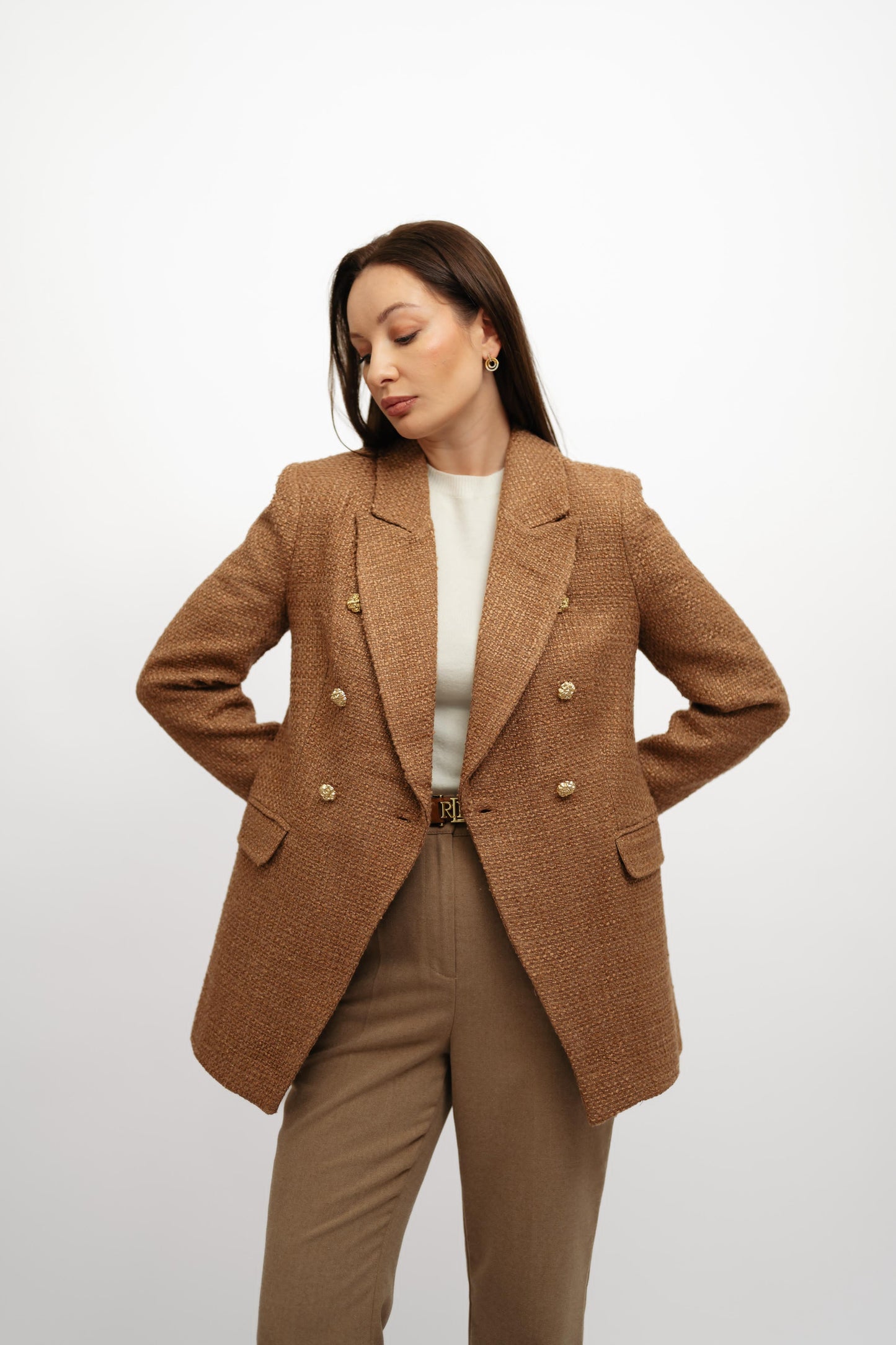 Textured Caramel Blazzer