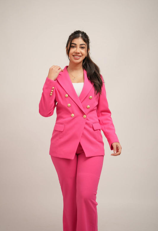Pink Double Breasted Suit