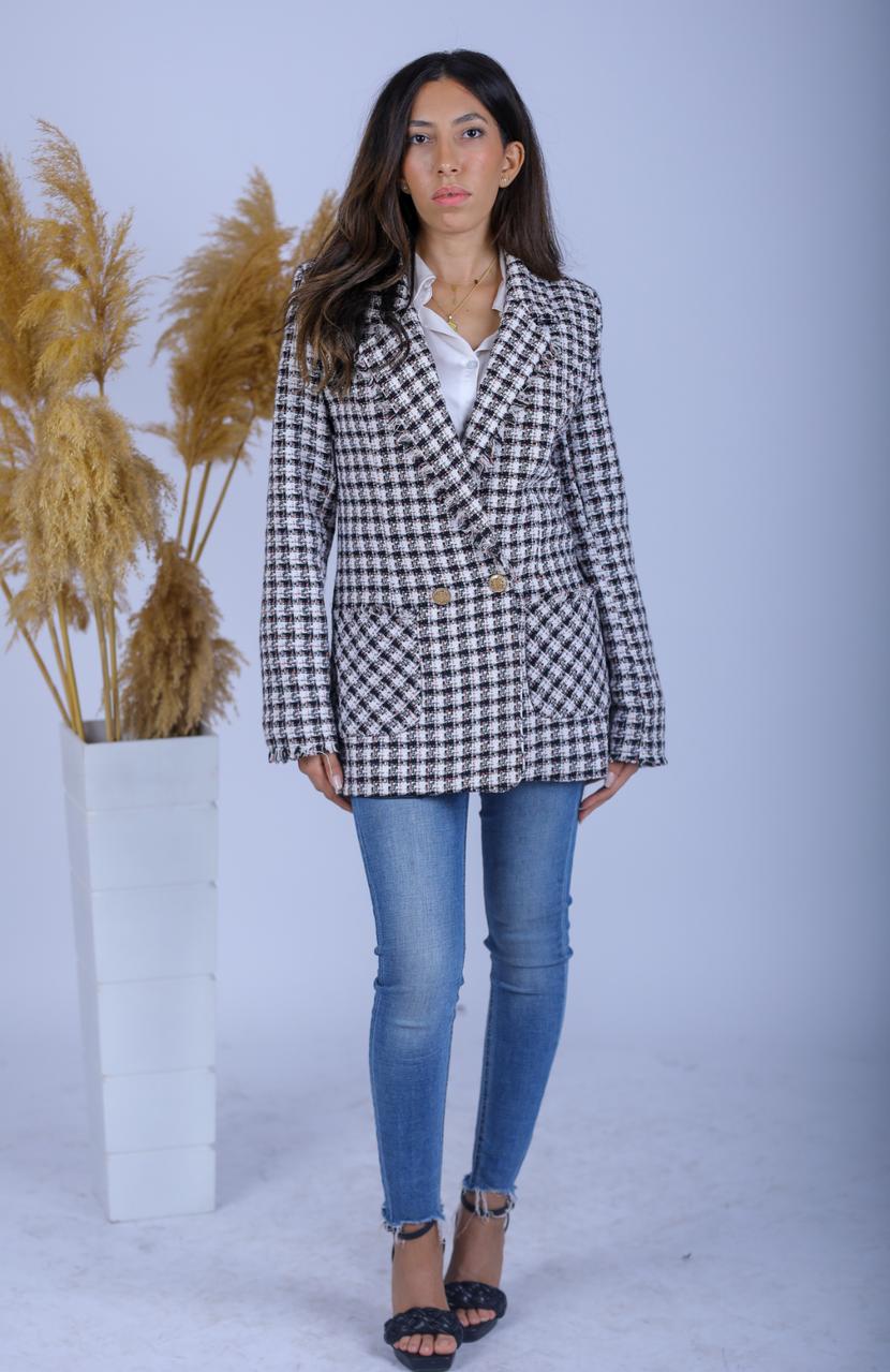 Black And White Checkered Blazer