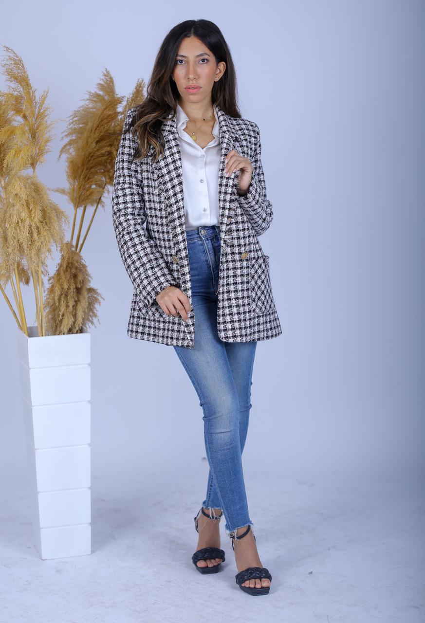 Black And White Checkered Blazer