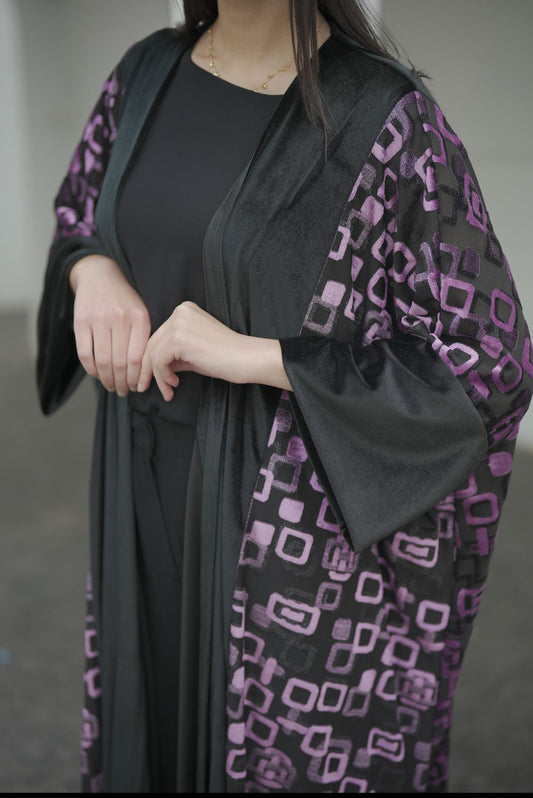 Blackberry Velvet Abaya