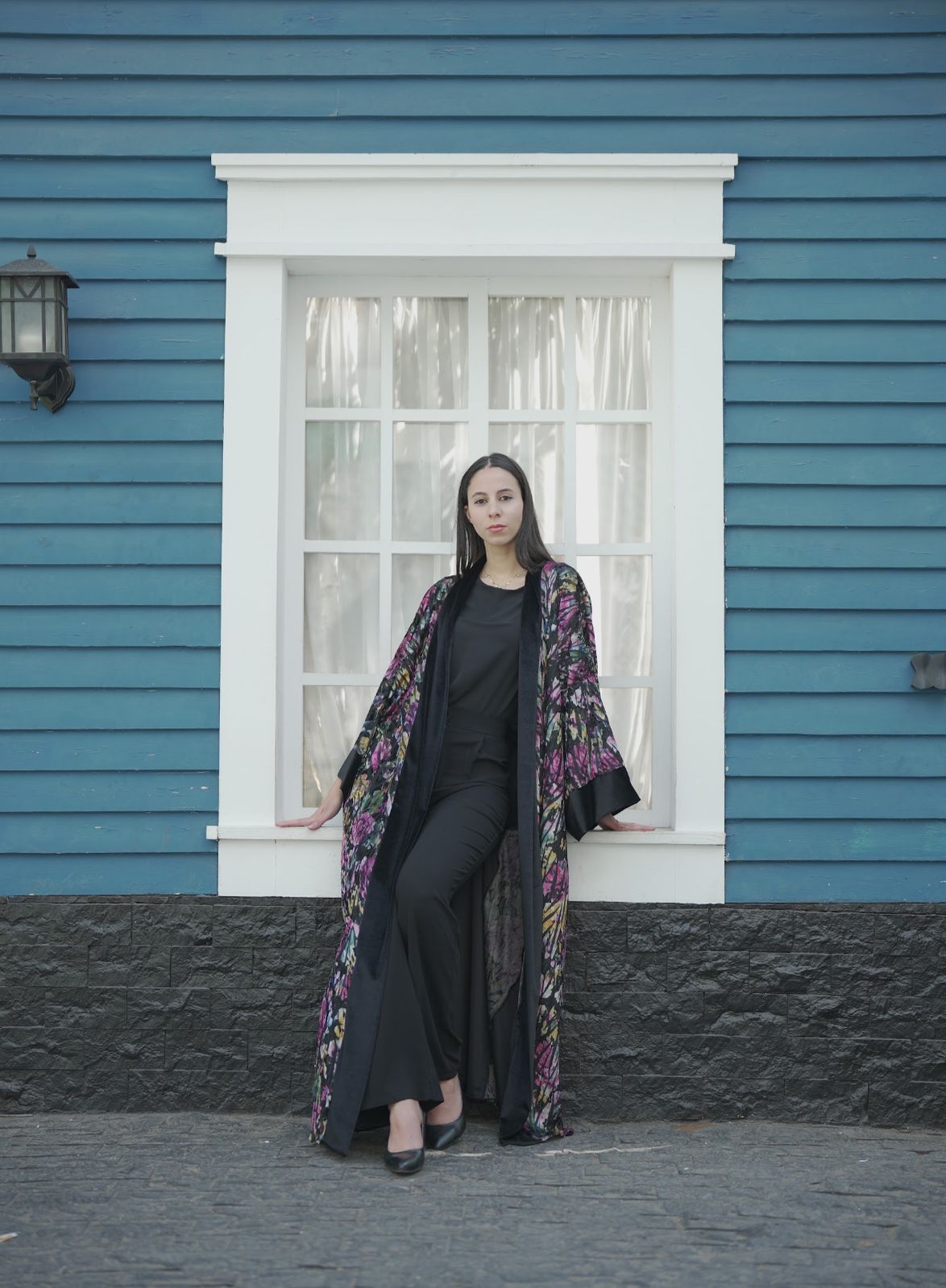 Flowery Velvet Abaya