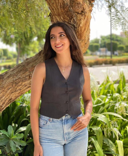 Cropped Grey waistcoat