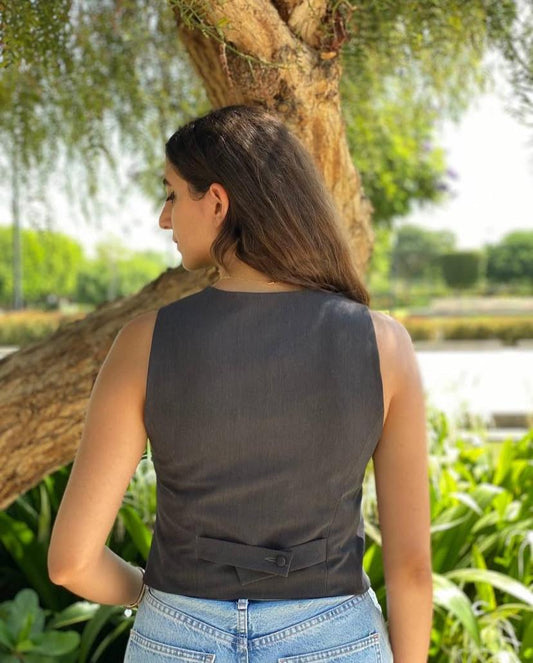 Cropped Grey waistcoat