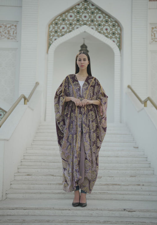 Purple Velvet Abaya