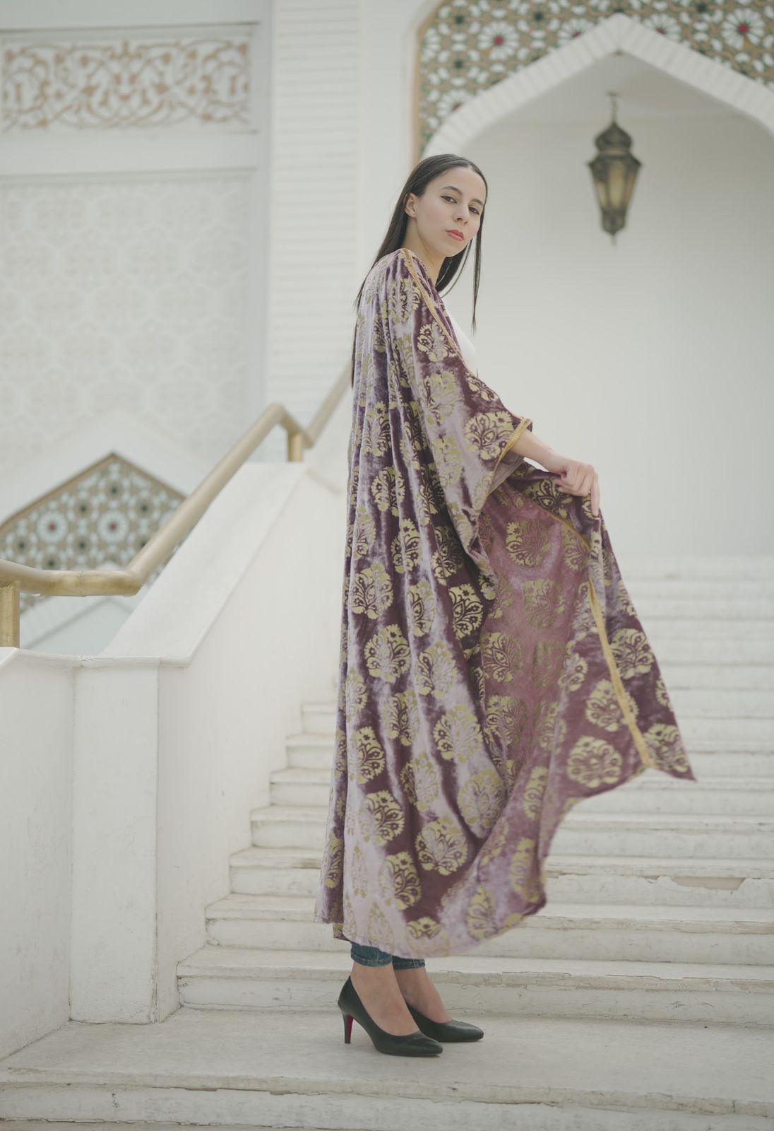 Purple Velvet Abaya