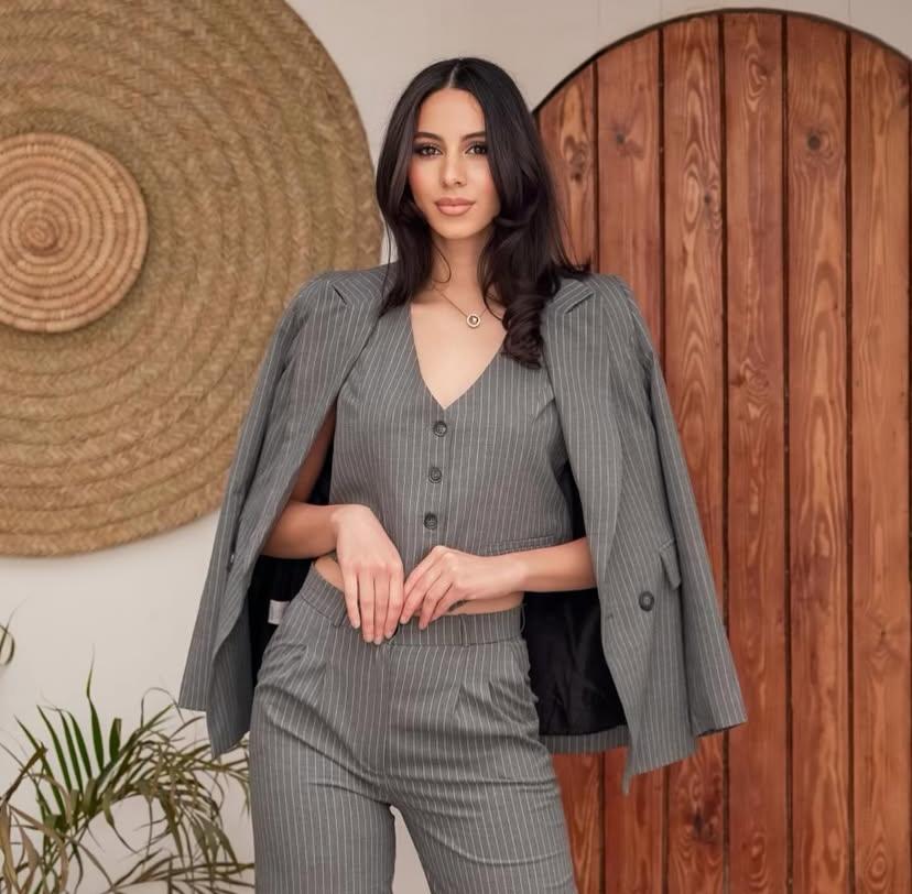 Grey Stripped Suit