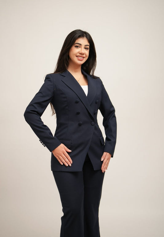 Navy Blue Double Breasted Suit