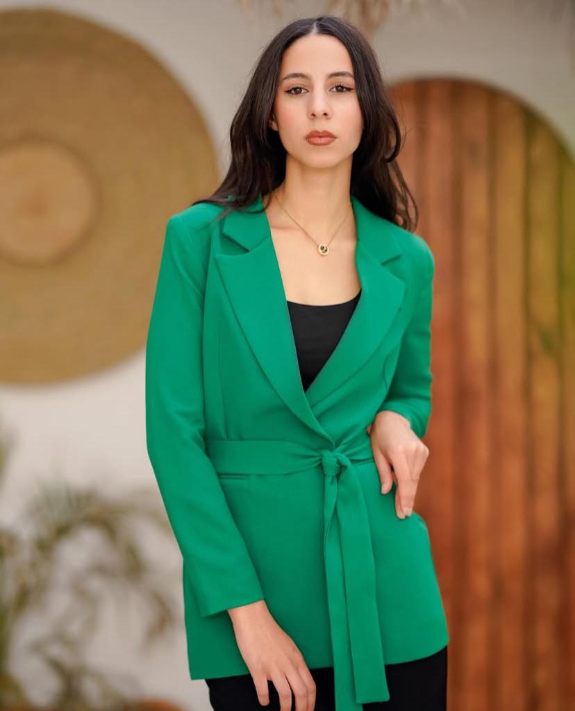 Green Blazer With Belt