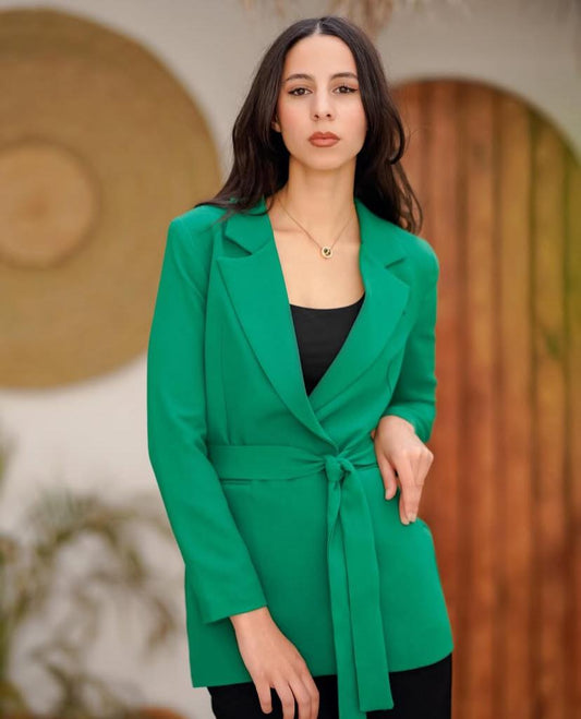 Green Blazer With Belt