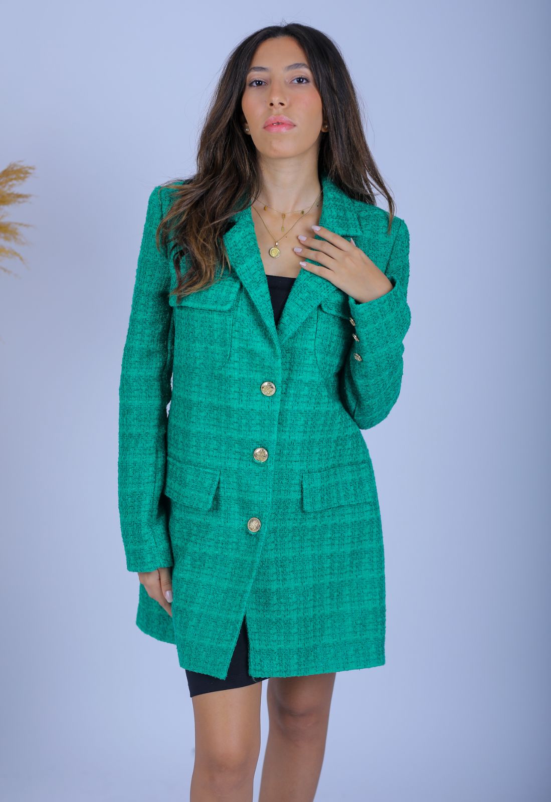 Textured Green Coat