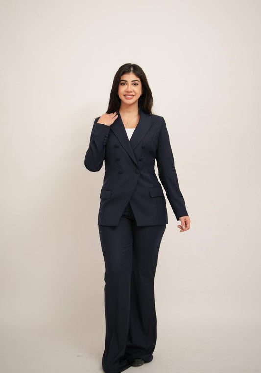 Navy Blue Double Breasted Blazer