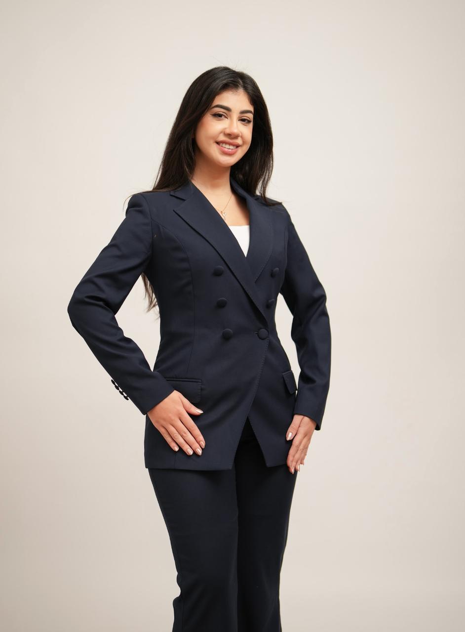 Navy Blue Double Breasted Blazer