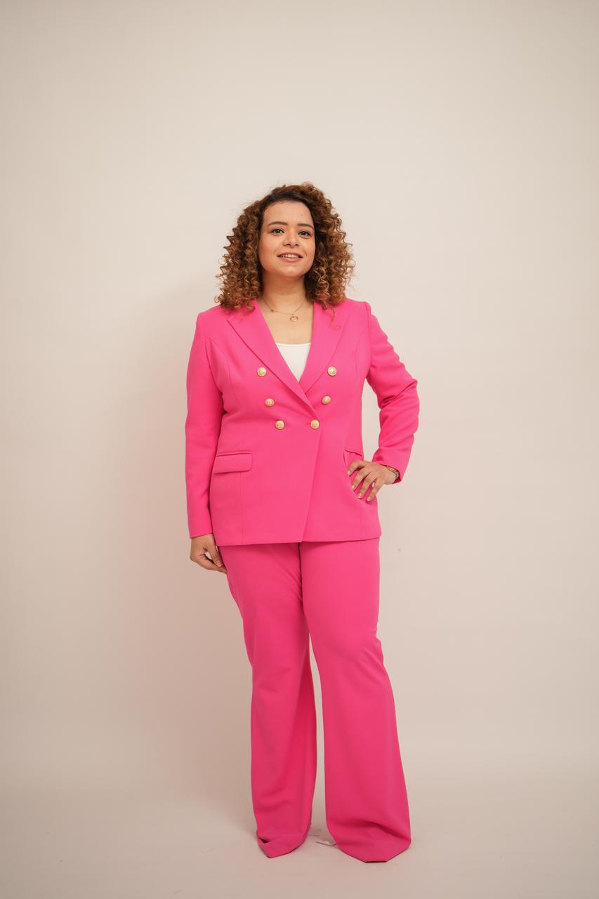 Hot Pink Double Breasted Blazer