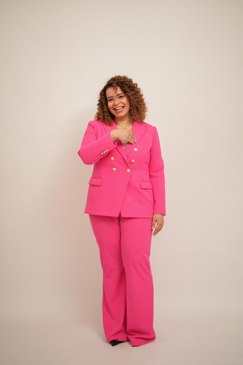 Hot Pink Double Breasted Blazer