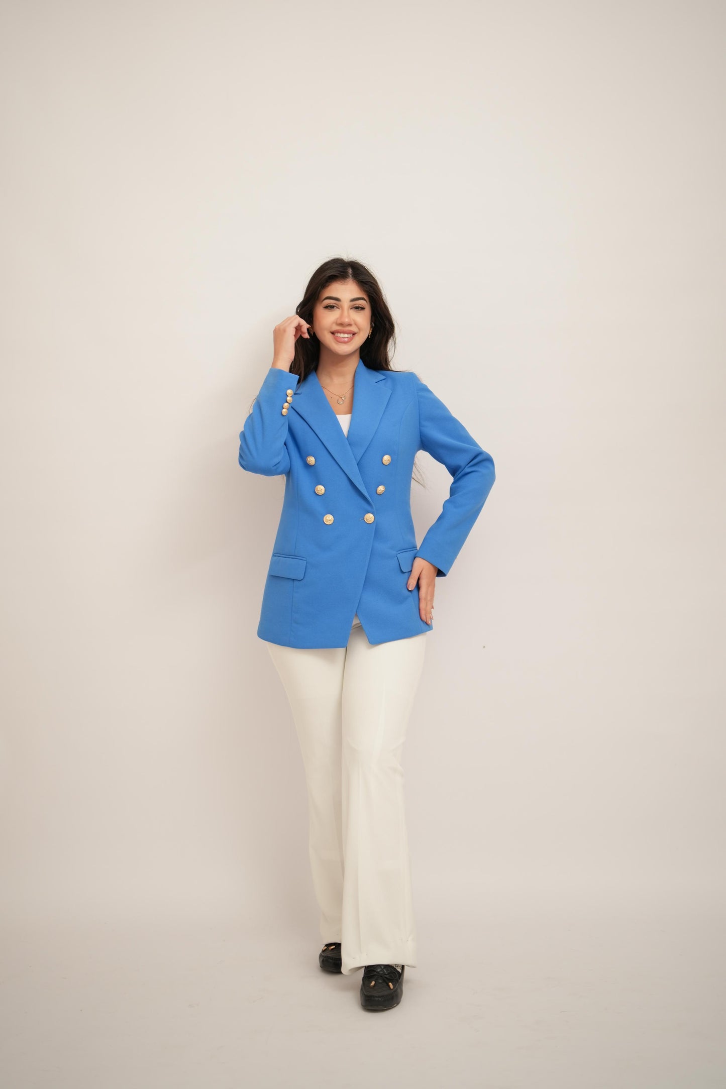 Nile Blue Double Breasted Blazer