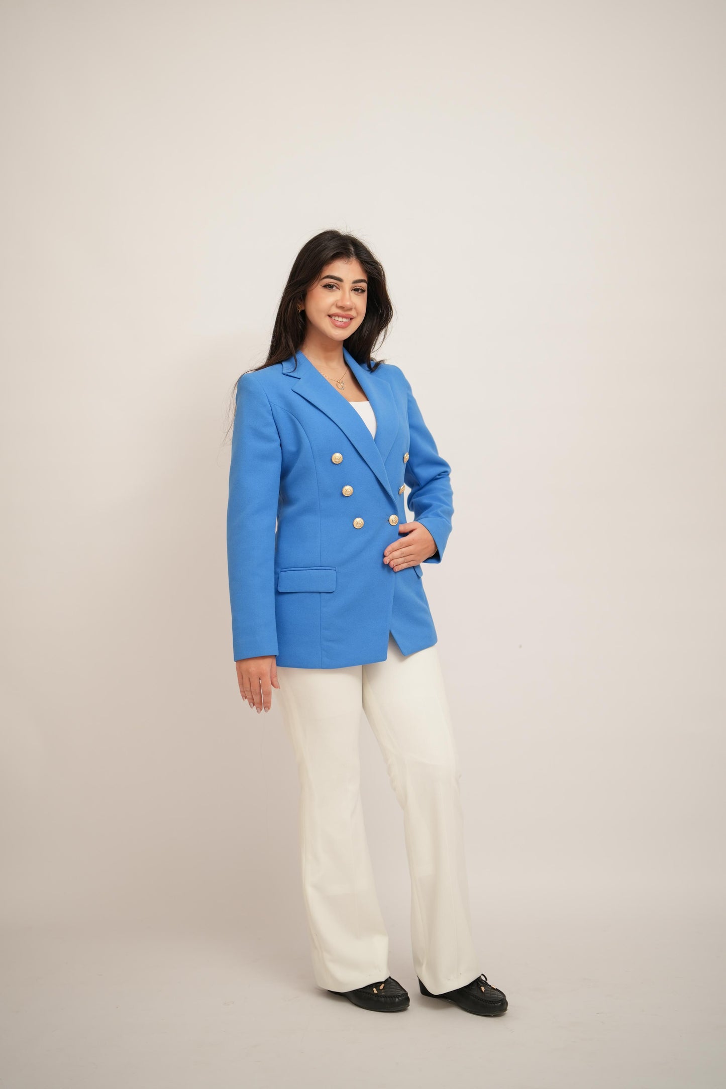 Nile Blue Double Breasted Blazer