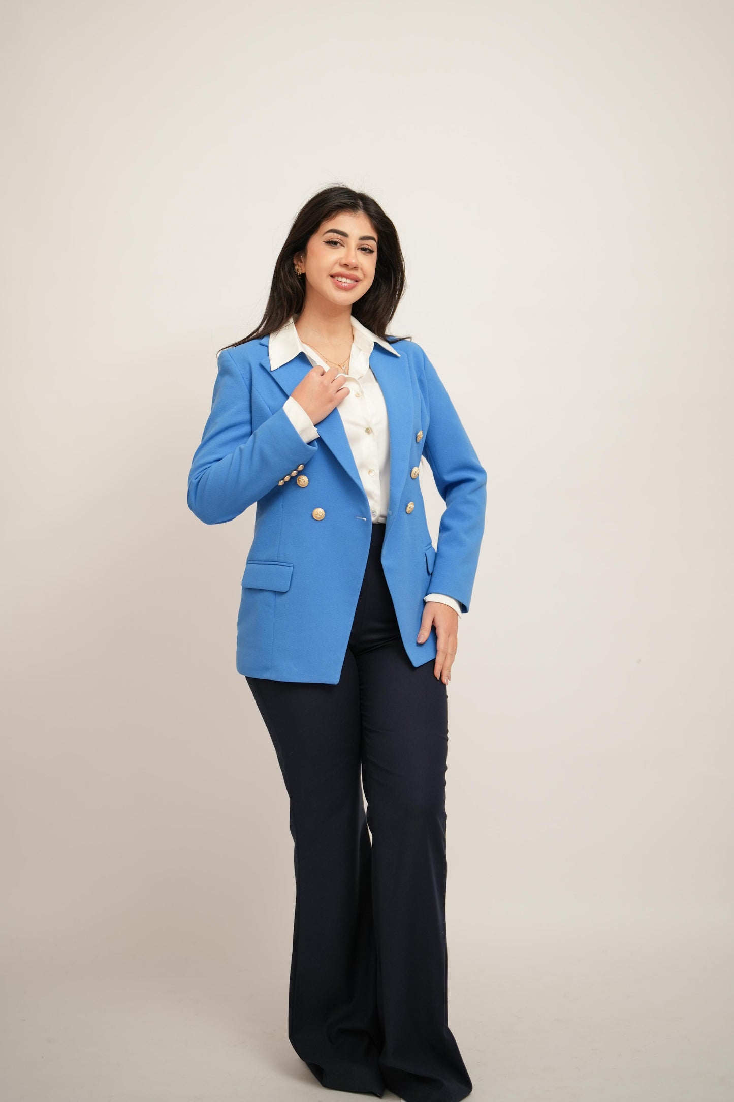 Nile Blue Double Breasted Blazer