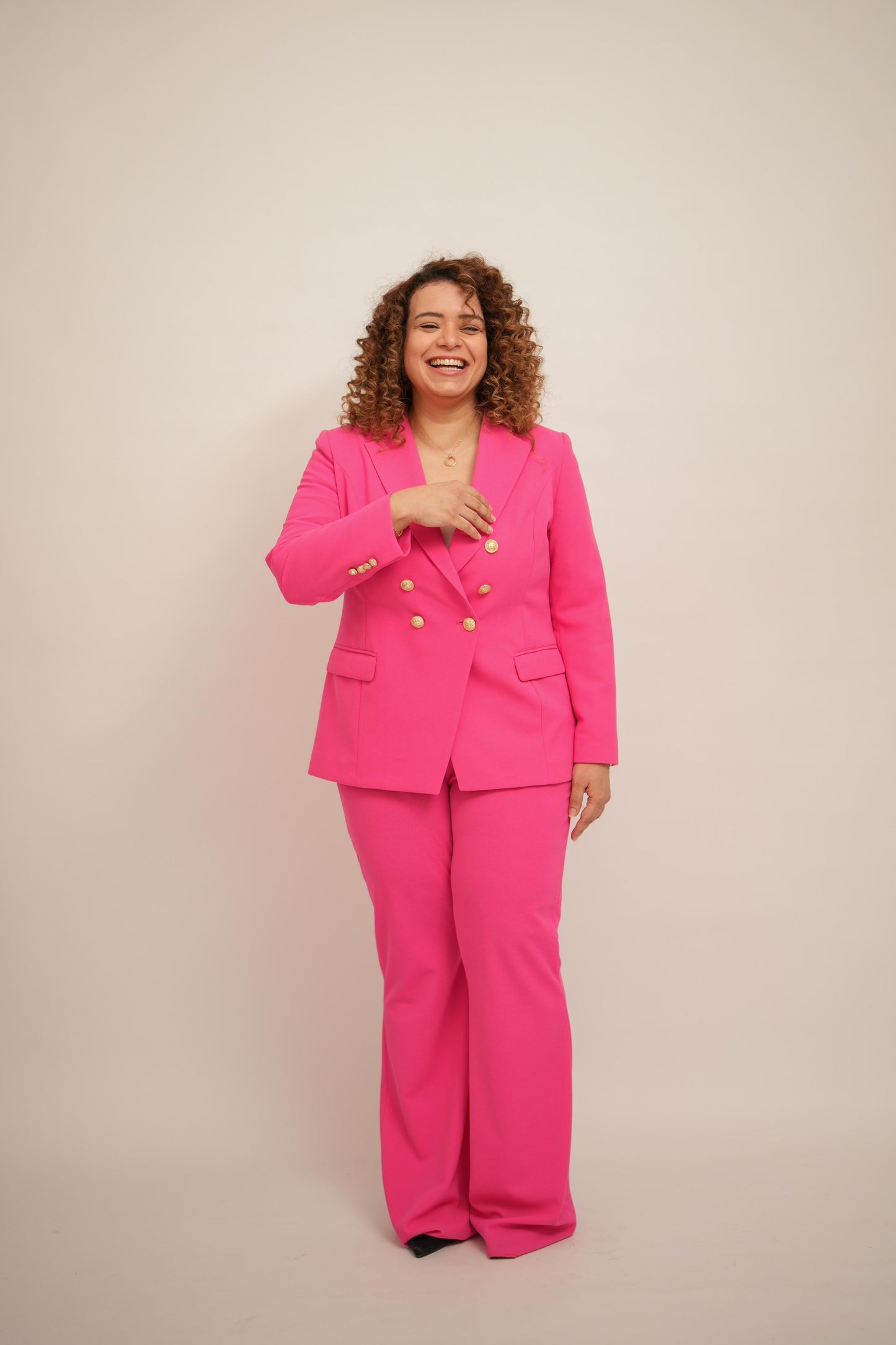 Pink Double Breasted Suit