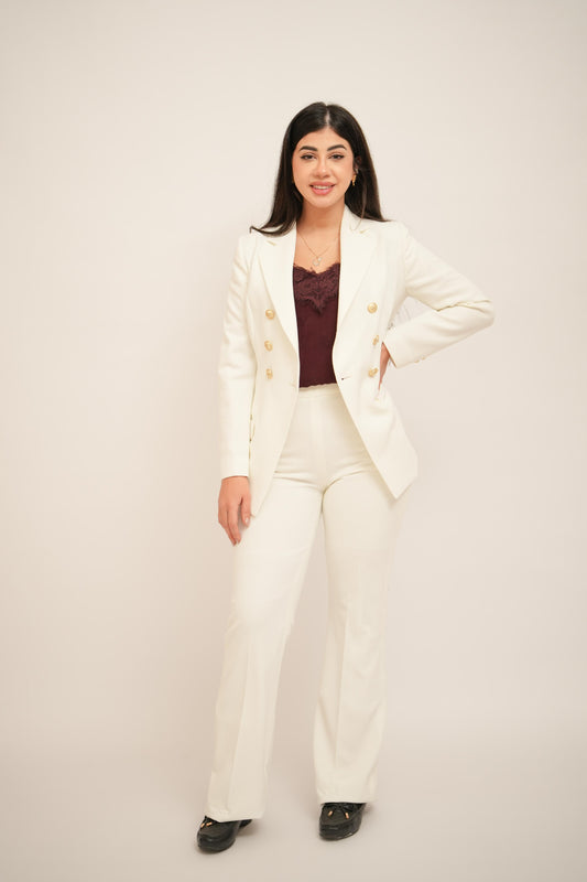 White Double Breasted Suit
