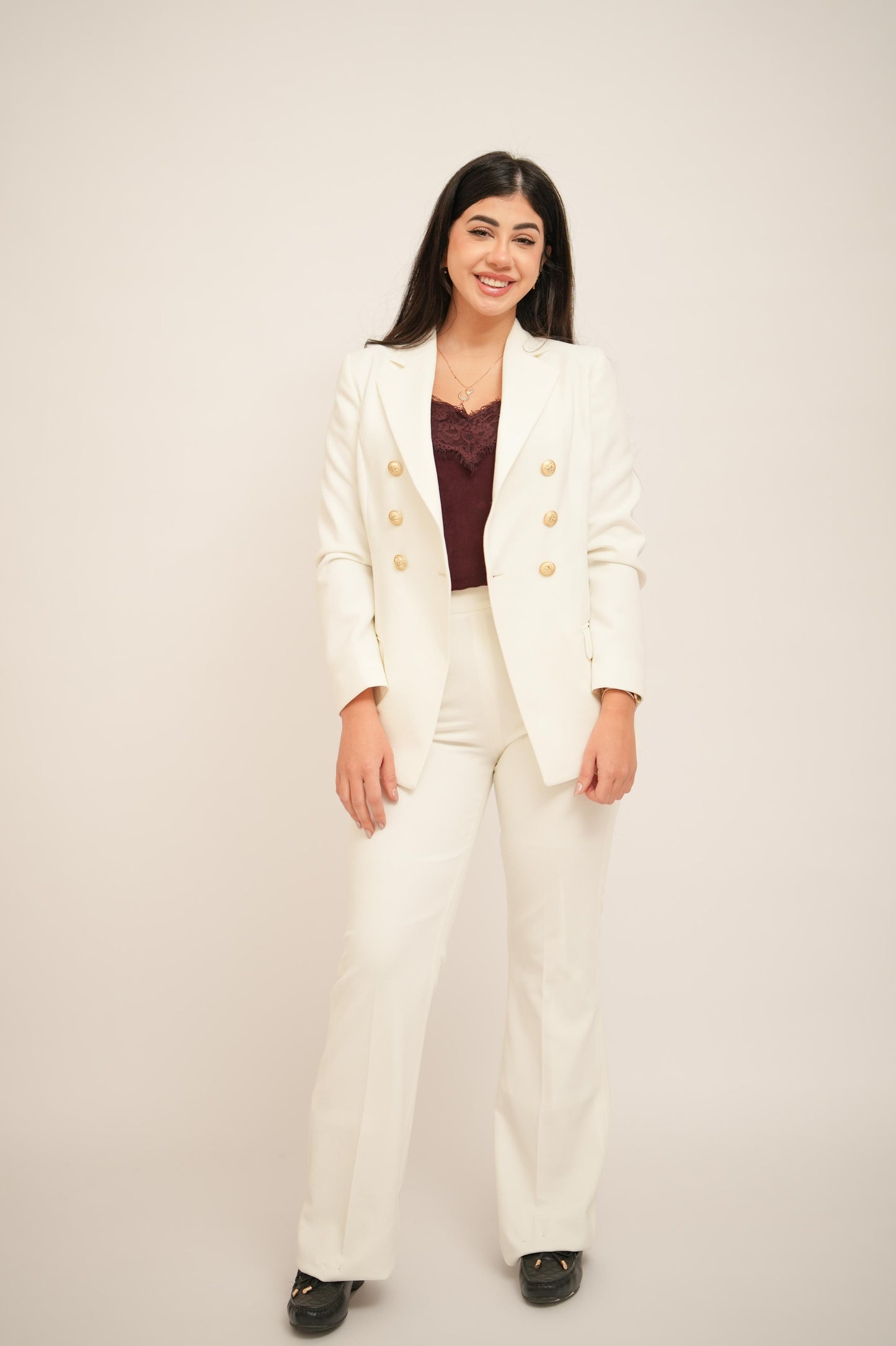 White Double Breasted Suit