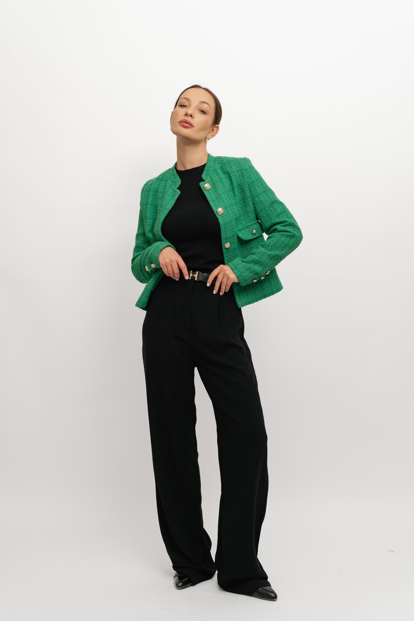 Textured Green Blazer