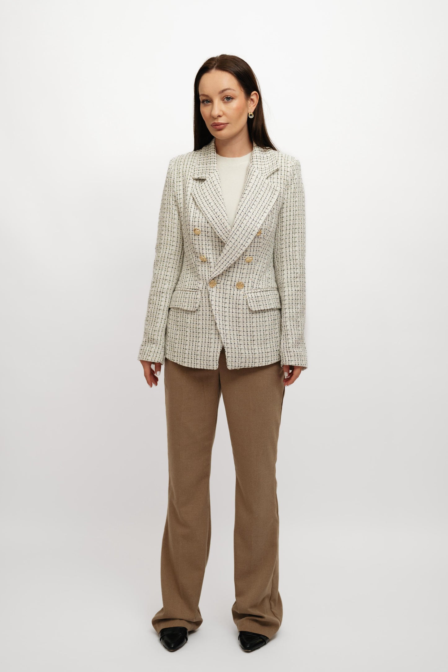 Textured WhiteXBlack Blazer
