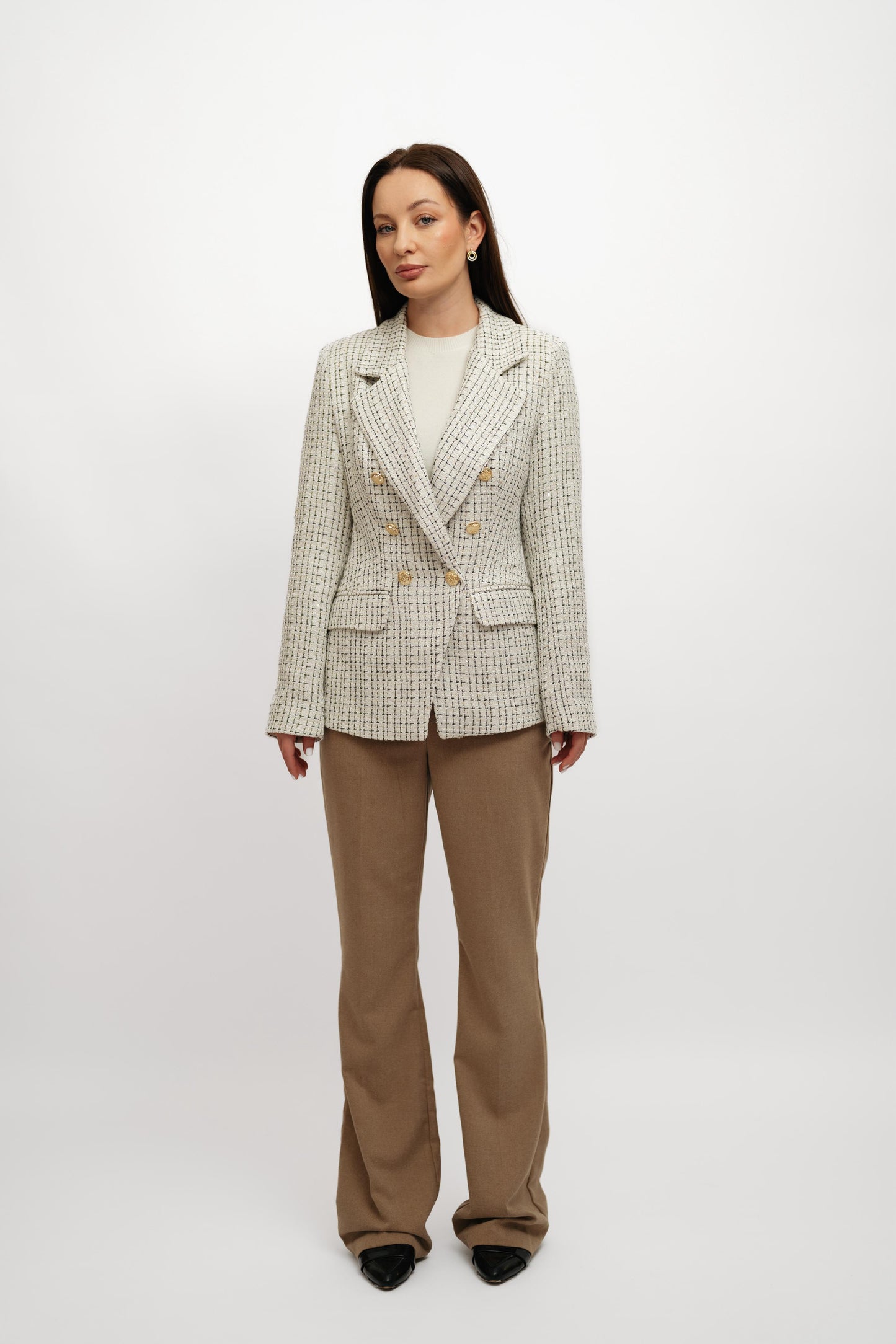 Textured WhiteXBlack Blazer