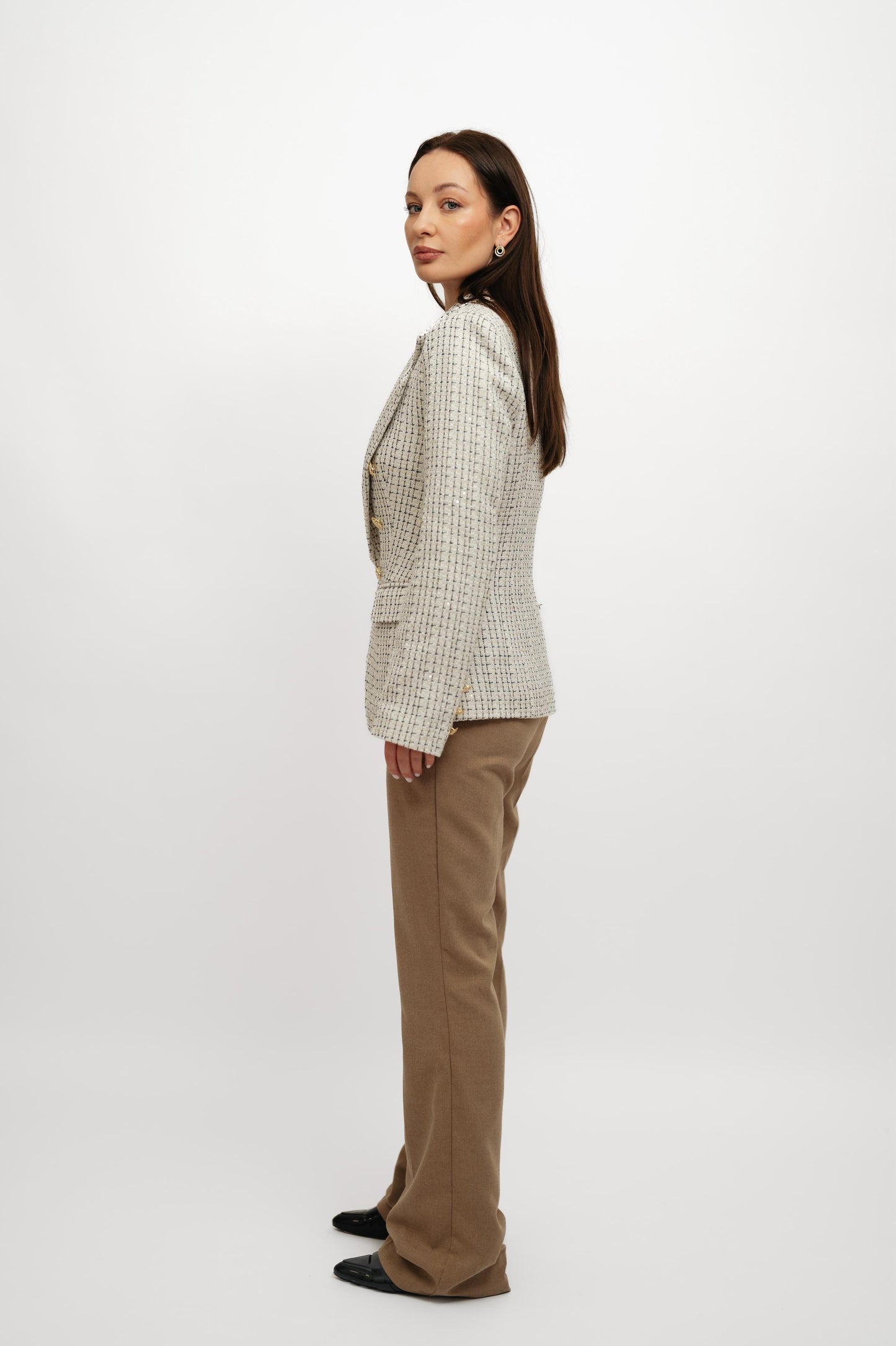 Textured WhiteXBlack Blazer