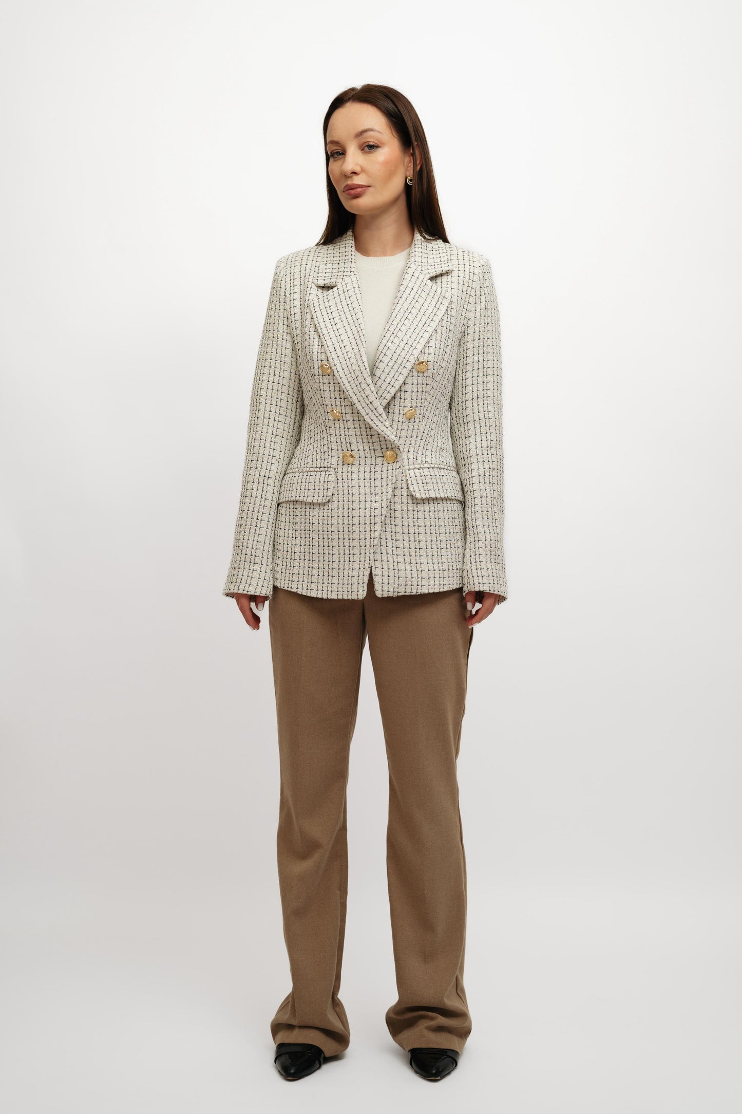 Textured WhiteXBlack Blazer