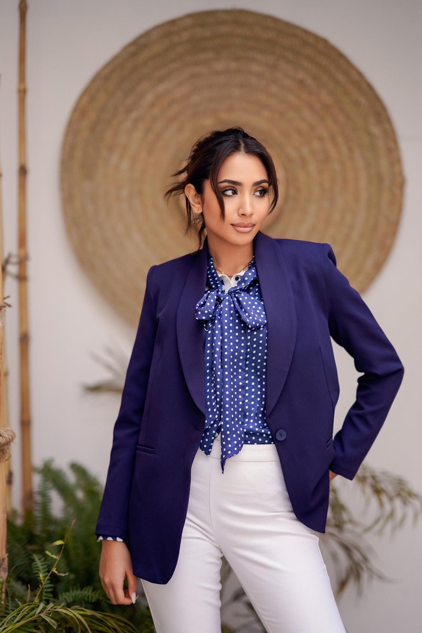Navy Blue Blazer With Belt