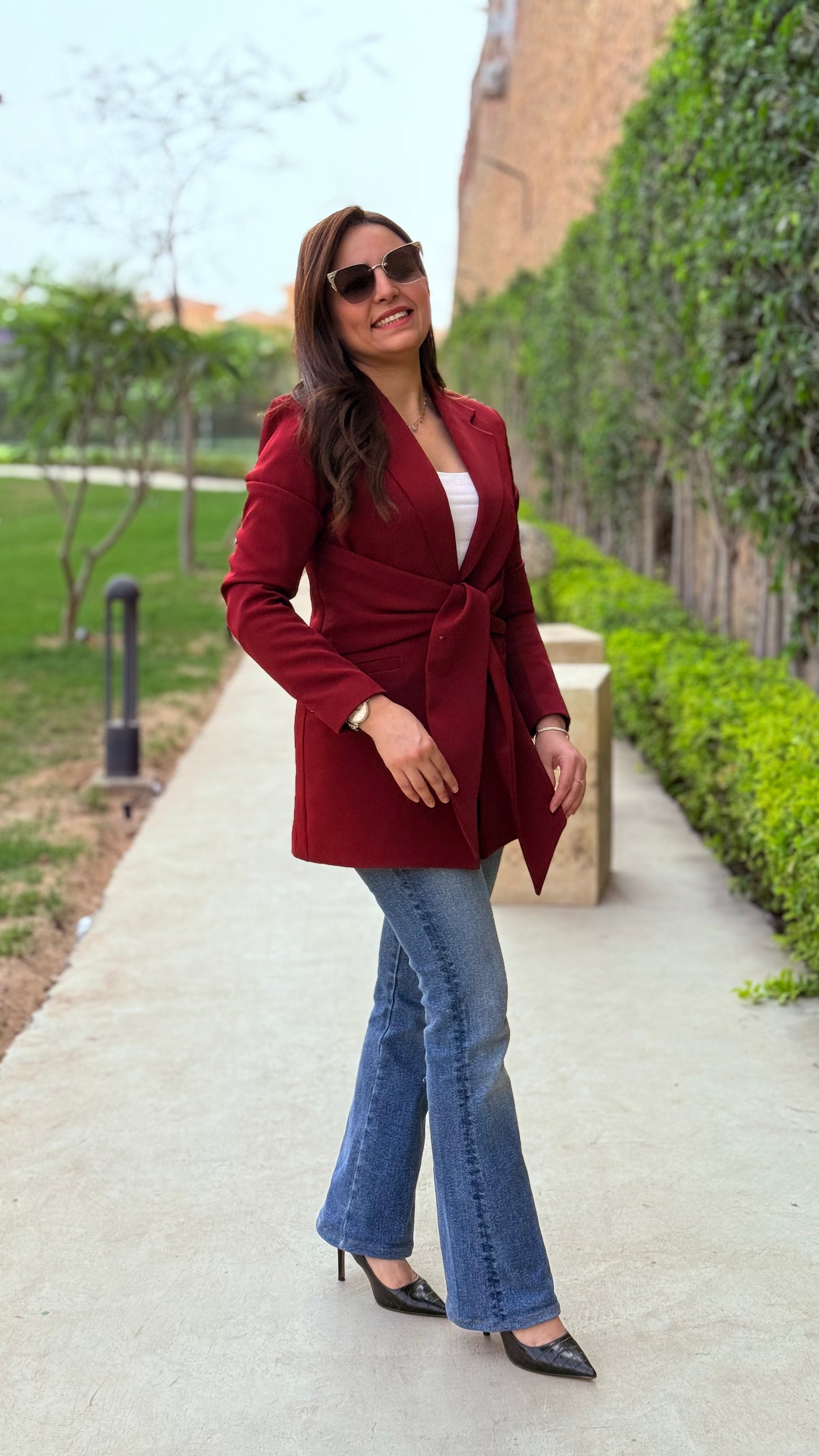 Burgundy Ribbon Blazer