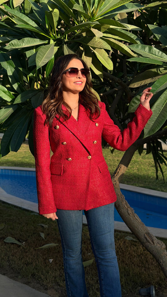 Glittery red blazer
