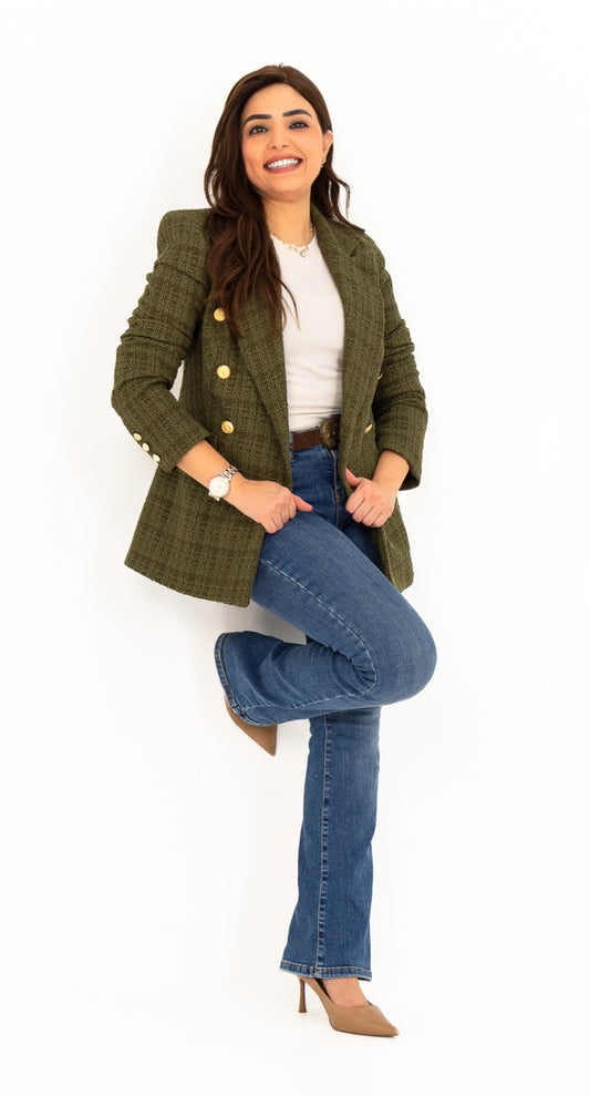 Textured Olive Blazer